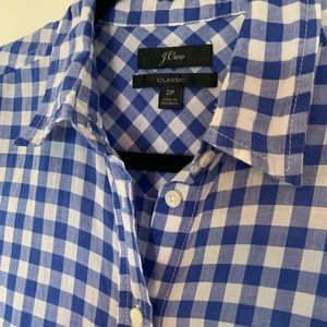 J. Crew Classic Hydrangea Blue Gingham Button Down